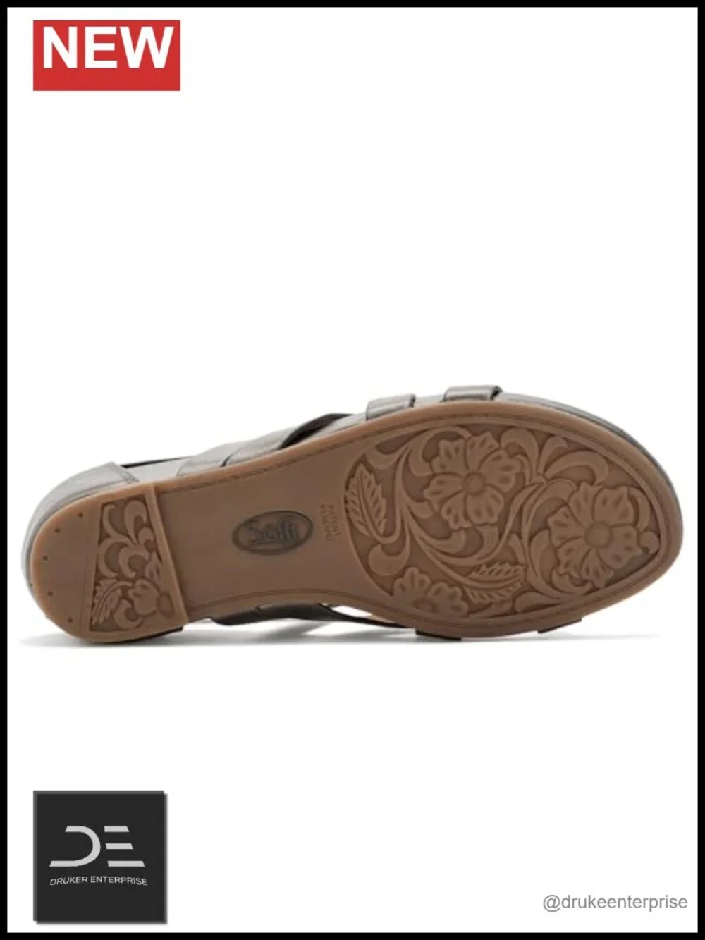 Women's Full-Grain Leather Wedge Sandals - Ankle Strap Zip Casual